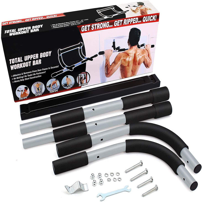Total upper body workout bar with packaging on a white background