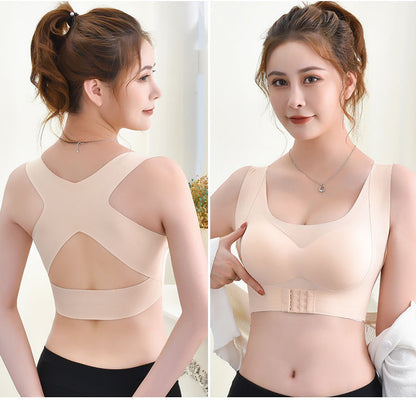 Posture Corrector Bra For Women  2-in-1 Breast Lifter &amp; Back Support Front Closure Sports Shaper