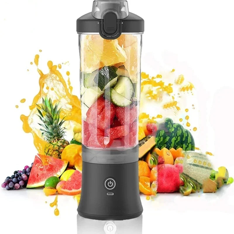 Portable Blender 600ML Electric filled with fresh fruits and vegetables ready for blending