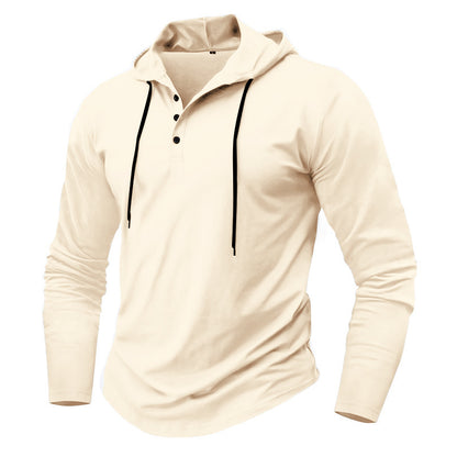 Sports Fitness Hooded Long Sleeve Top Men