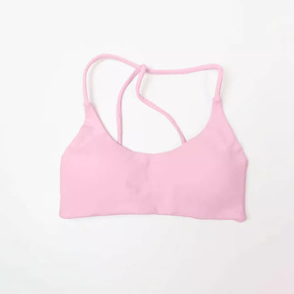 Twist Back Bra High Support Sports Top Women Gym Wea