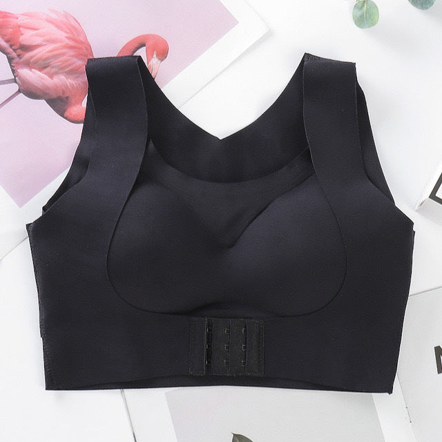 Posture Corrector Bra For Women  2-in-1 Breast Lifter &amp; Back Support Front Closure Sports Shaper