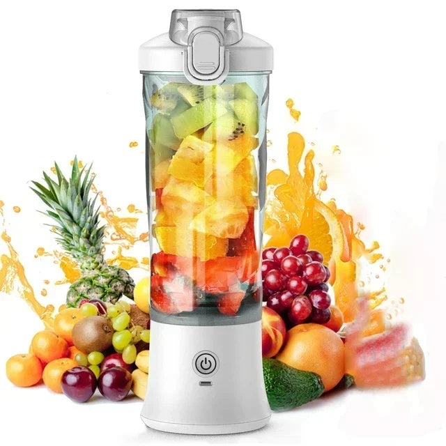 Portable Blender 600ML Electric with fruits and vegetables for smoothies and shakes.