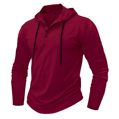 Sports Fitness Hooded Long Sleeve Top Men