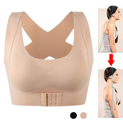 Posture Corrector Bra For Women  2-in-1 Breast Lifter &amp; Back Support Front Closure Sports Shaper